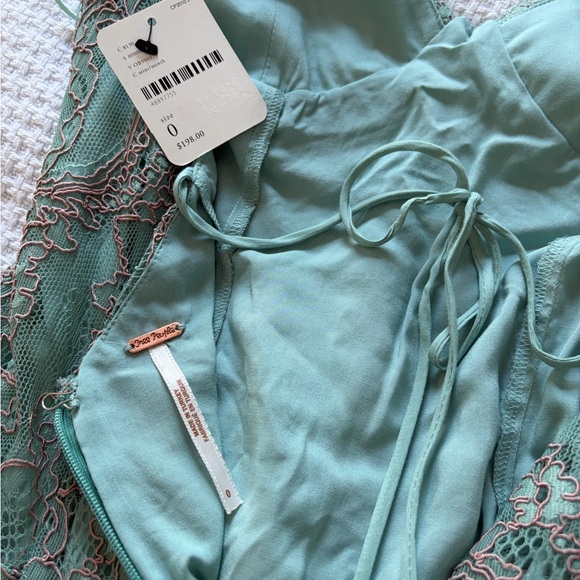 Free People Mint Green Backless Lace Dress - Picture 4 of 9
